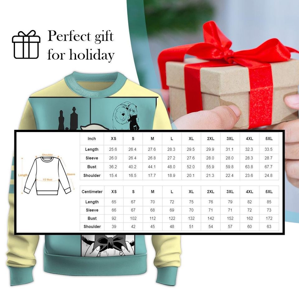 Bond Dog Spy Anime Sweatshirt with Crew Neck and Long Sleeve, 3D Printed Graphic - Image 7