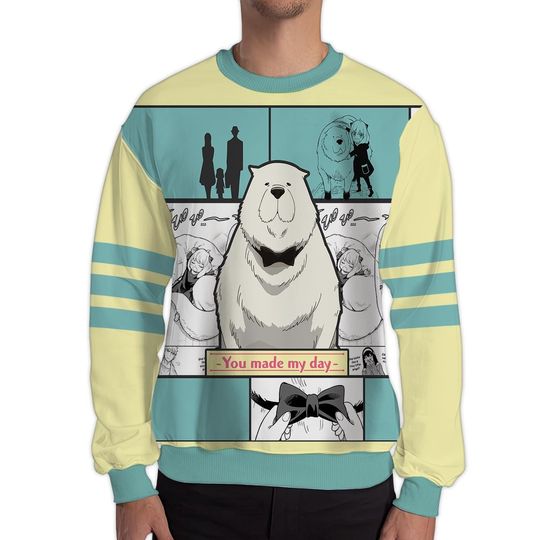 Bond Dog Spy Anime Sweatshirt with Crew Neck and Long Sleeve, 3D Printed Graphic - Image 12