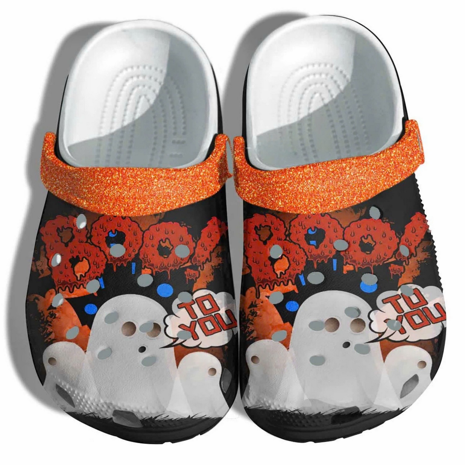Boo To You Halloween Funny Ghost Crocs Crocband Clogs Shoes Comfortable For Men Women and Kids