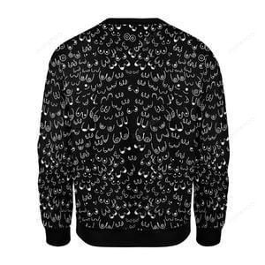 Boobies Make Me Smile Ugly Christmas Sweater Adult 3D Funny Matching for family