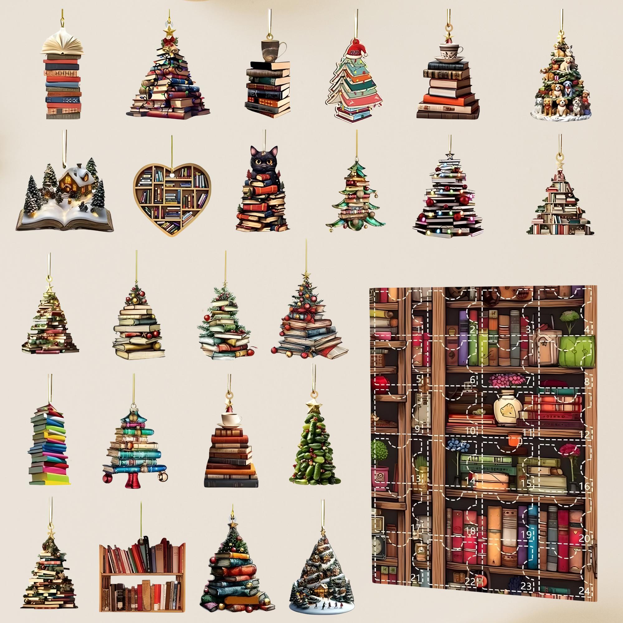 Book Advent Calendar 2025, Christmas Advent Calendars, 24 Days Xmas Calendar Countdown, Xmas Hanging Decorations For Book Lovers - Image 2