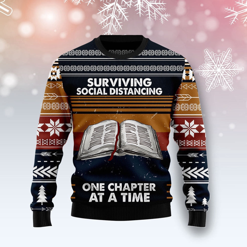 Book Retro Vintage Ugly Christmas Sweater Christmas Gift