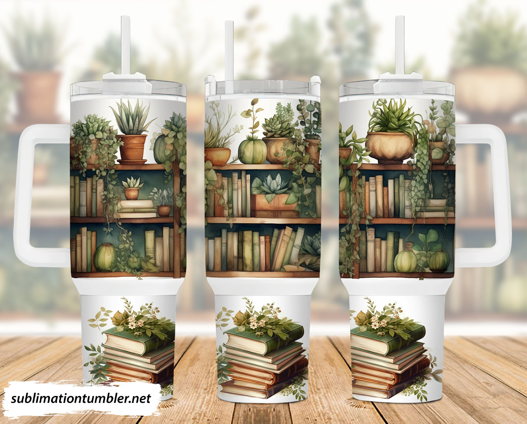 Books and Plants Custom Stanley Cup 40 oz 30 oz Tumbler With HandleTVC2301897