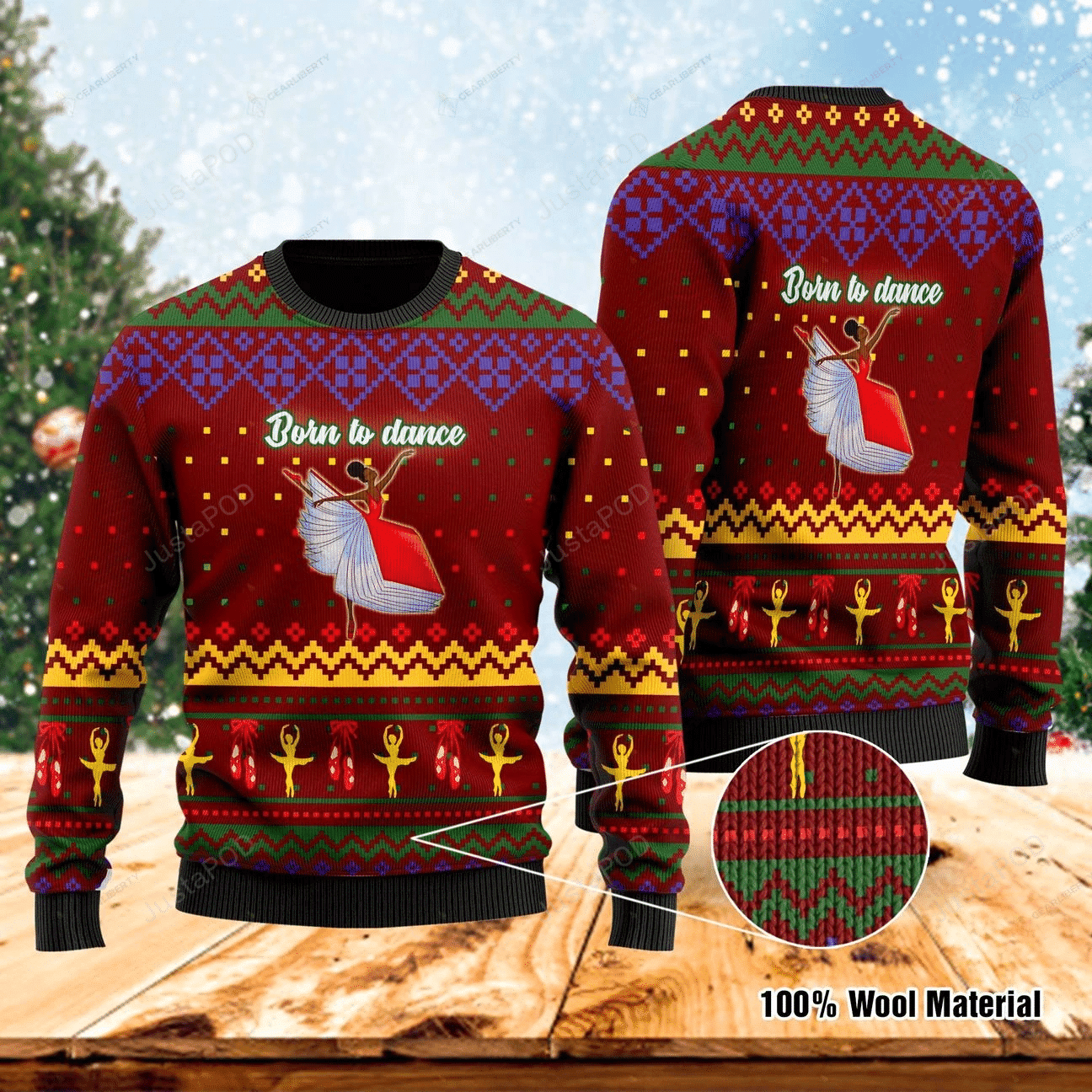 Born To Dance Ugly Christmas Sweater Adult 3D Funny Matching for family