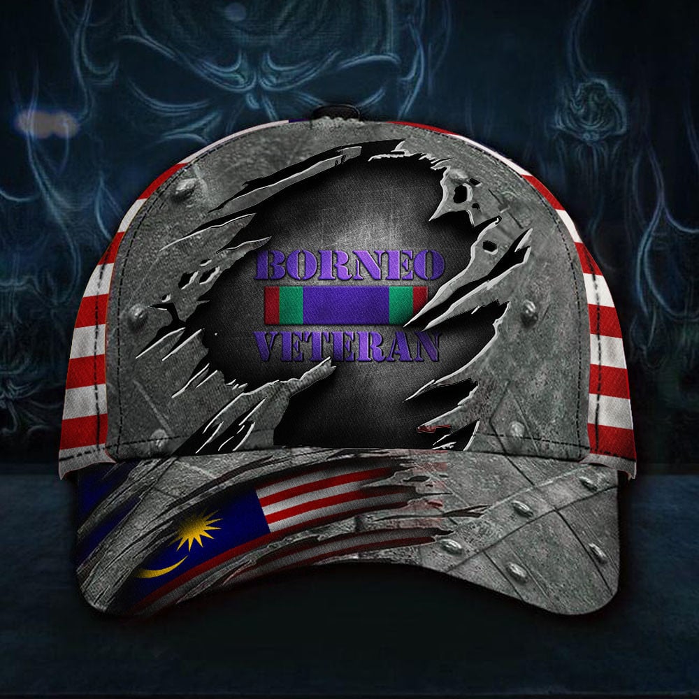 Borneo Veteran Hat Proudly Served Patriotic Hats Gifts For Men Trucker Hats Custom Hats Gifts For Men & Women
