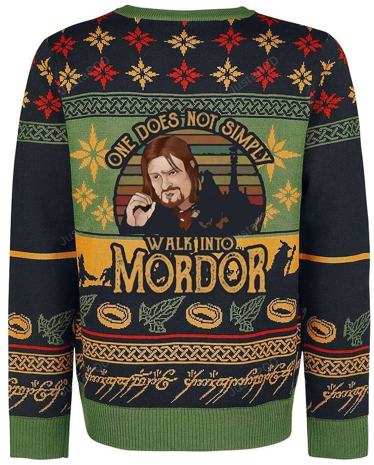 Boromir One Does Not Simply Walk Into Mordor For Fans Ugly Christmas Sweater Adult 3D Funny Matching for family