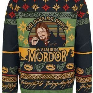 Boromir One Does Not Simply Walk Into Mordor Ugly Christmas Sweater Adult 3D Funny Matching for family