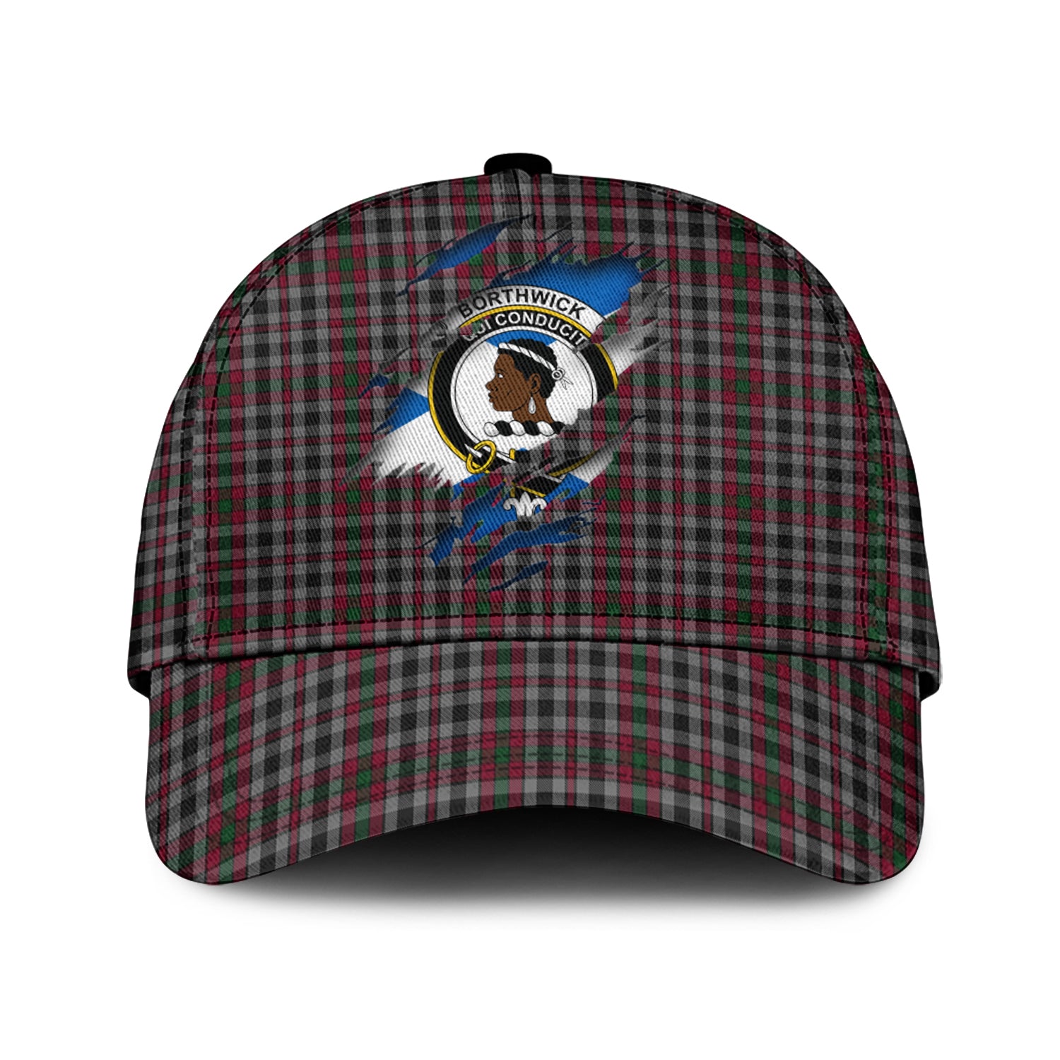 Borthwick Tartan Plaid Cap, Family Crest In Me Style Tartan Baseball Cap TS23 Trucker Hats Custom Hats Gifts For Men & Women