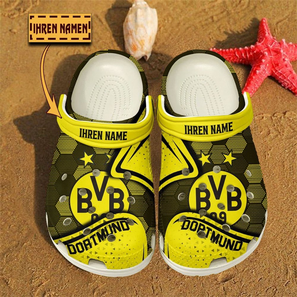 Borussia Dortmund Bundesliga Sport Crocs Crocband Clogs Shoes Comfortable For Men Women and Kids
