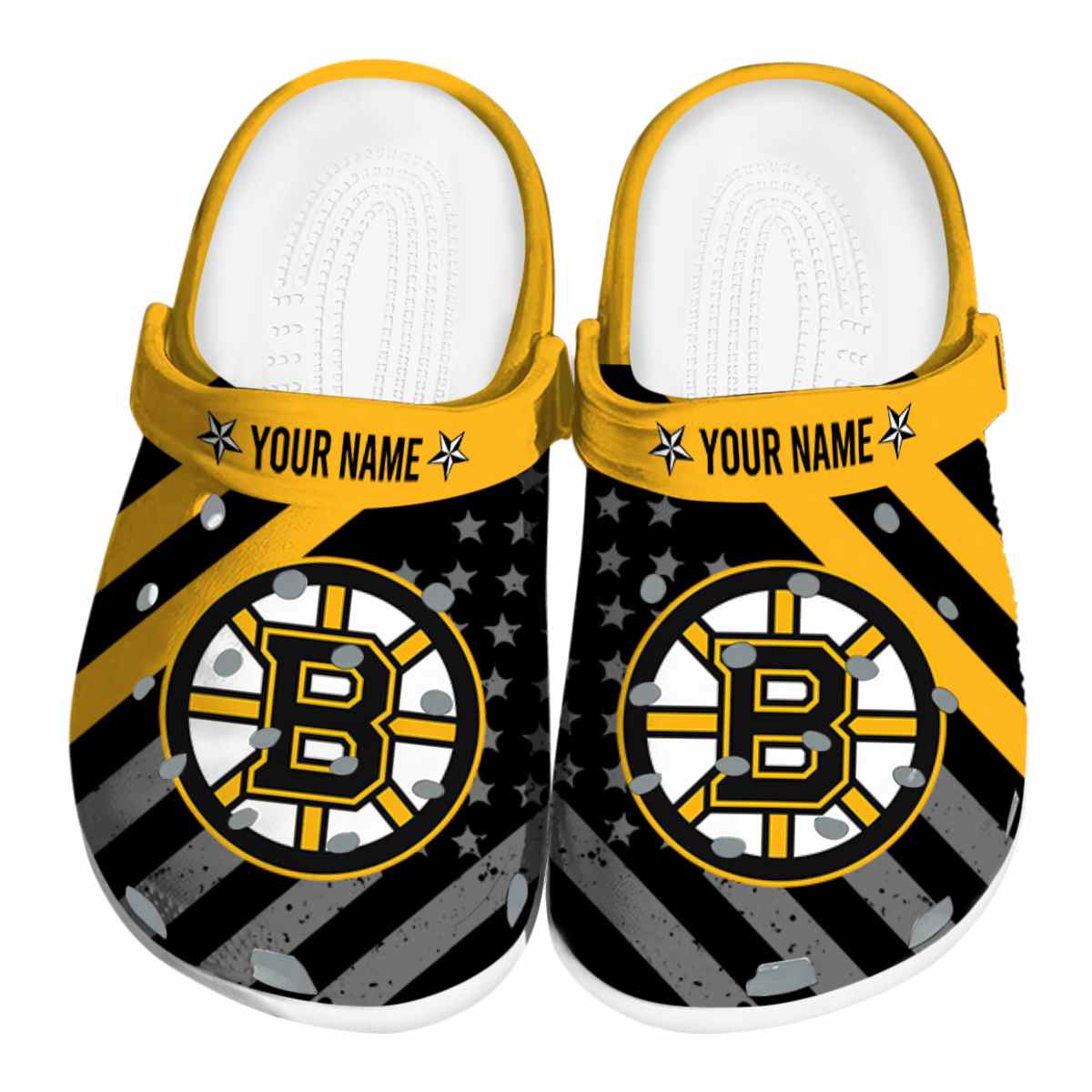 Boston Bruins NHL Sport Crocs Crocband Clogs Shoes Comfortable For Men Women and Kids