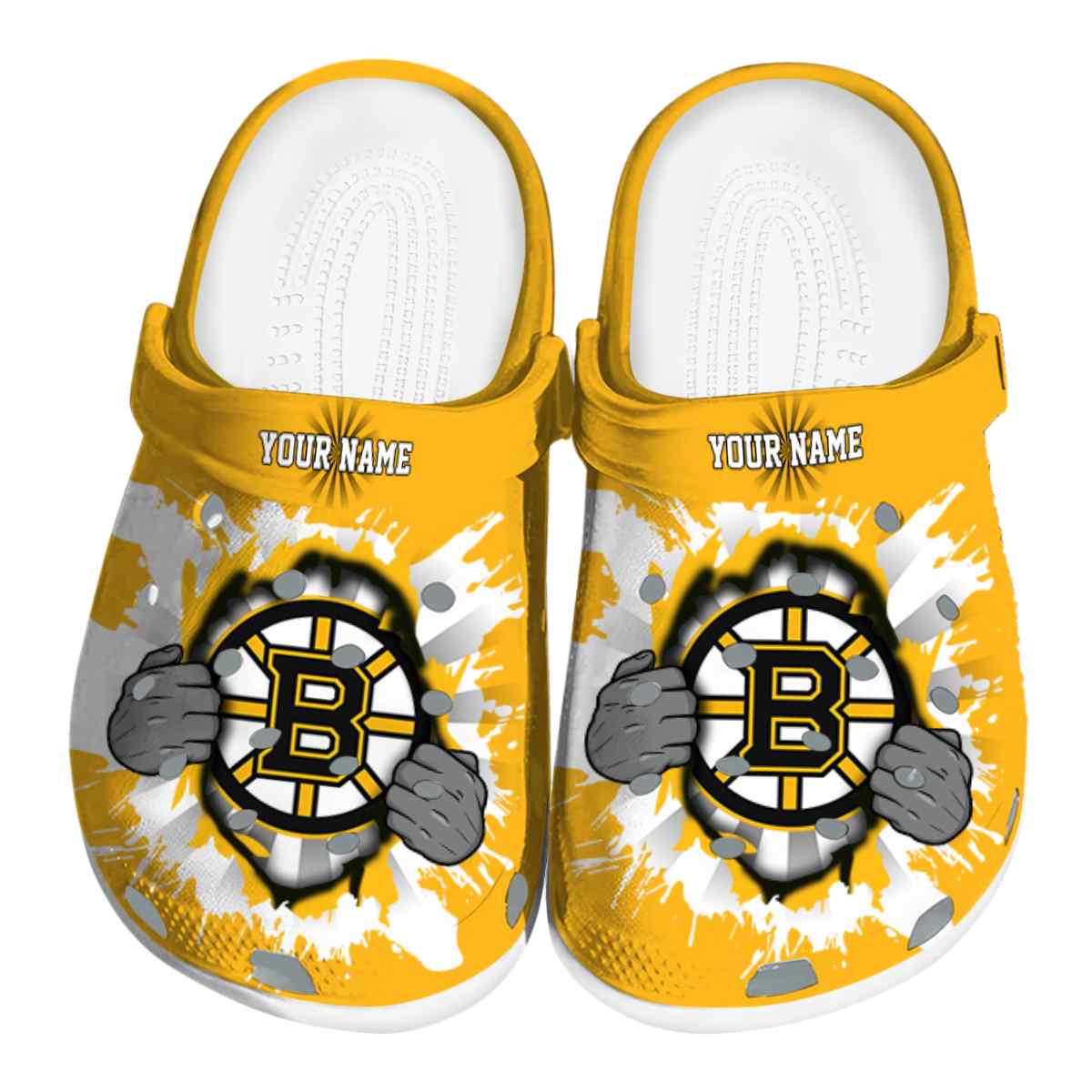 Boston Bruins NHL Sport Crocs Crocband Clogs Shoes Comfortable For Men Women and Kids