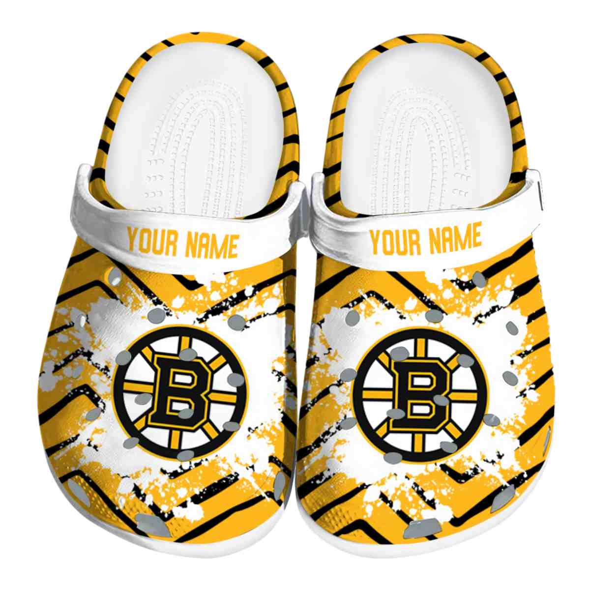 Boston Bruins NHL Sport Crocs Crocband Clogs Shoes Comfortable For Men Women and Kids