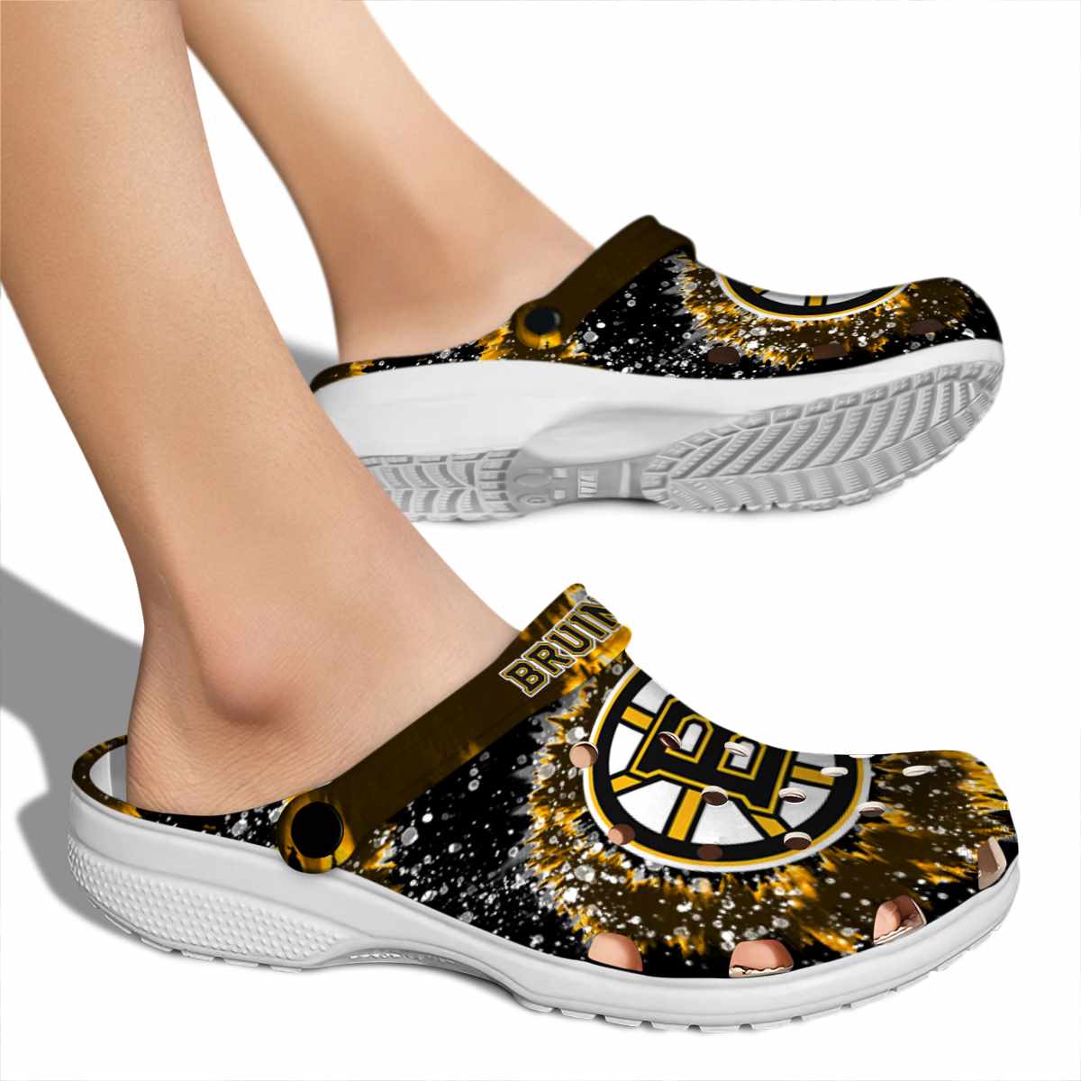 Boston Bruins NHL Sport Crocs Crocband Clogs Shoes Comfortable For Men Women and Kids - Image 2