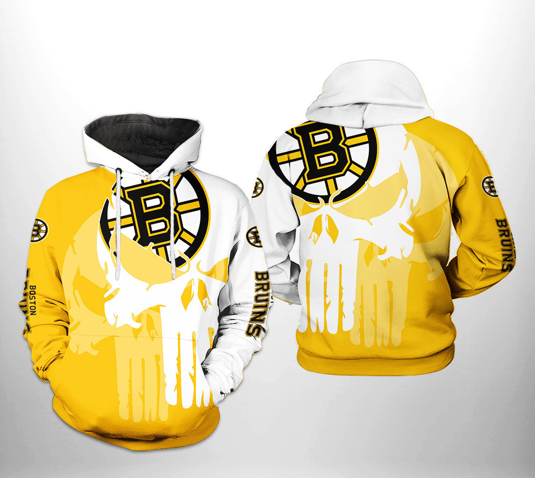 Boston Bruins NHL Team Skull 3D All Over Print Hoodie, Zip Hoodie