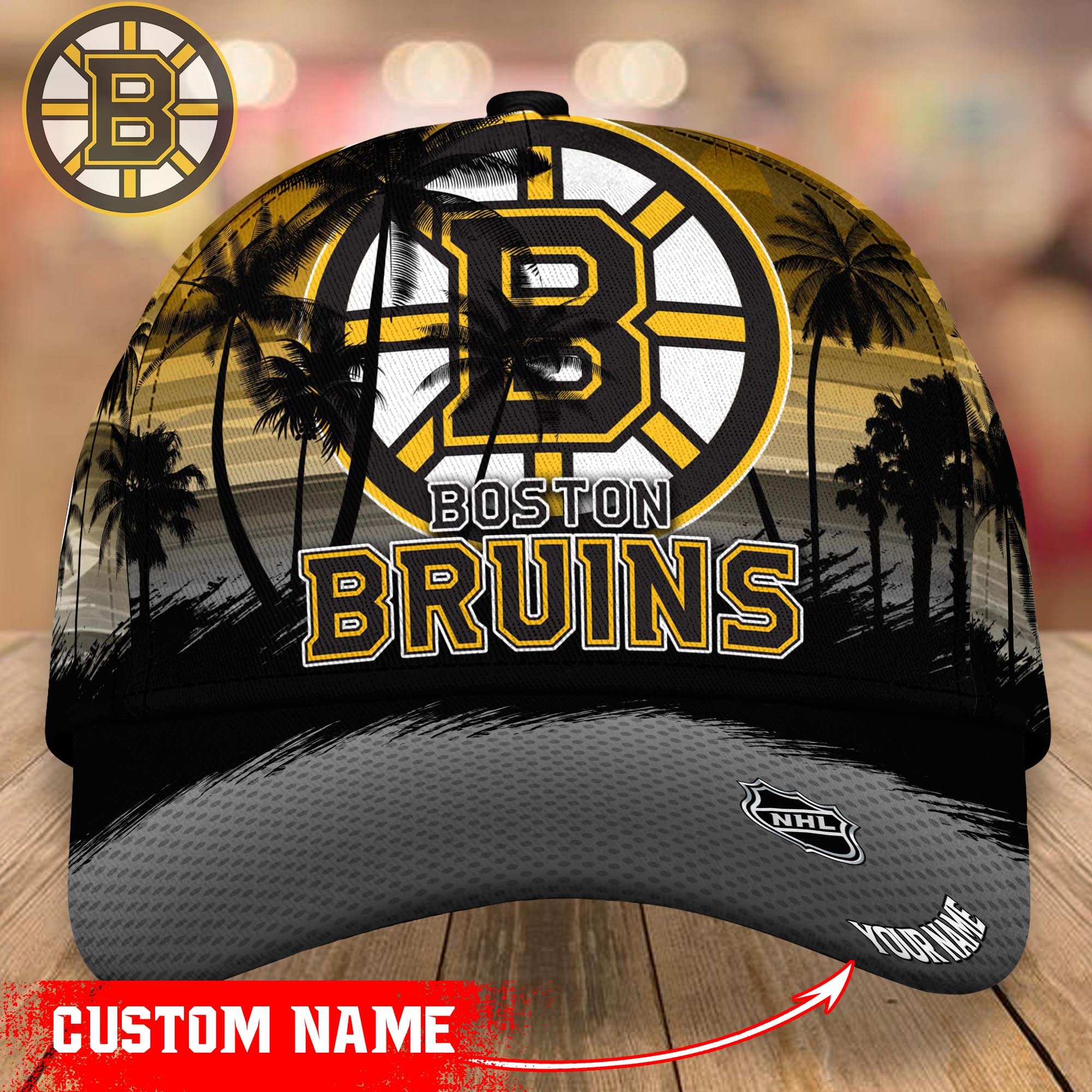Boston Bruins Personalized Classic Caps, Baseball Caps Trucker Hats Custom Hats Gifts For Men & Women