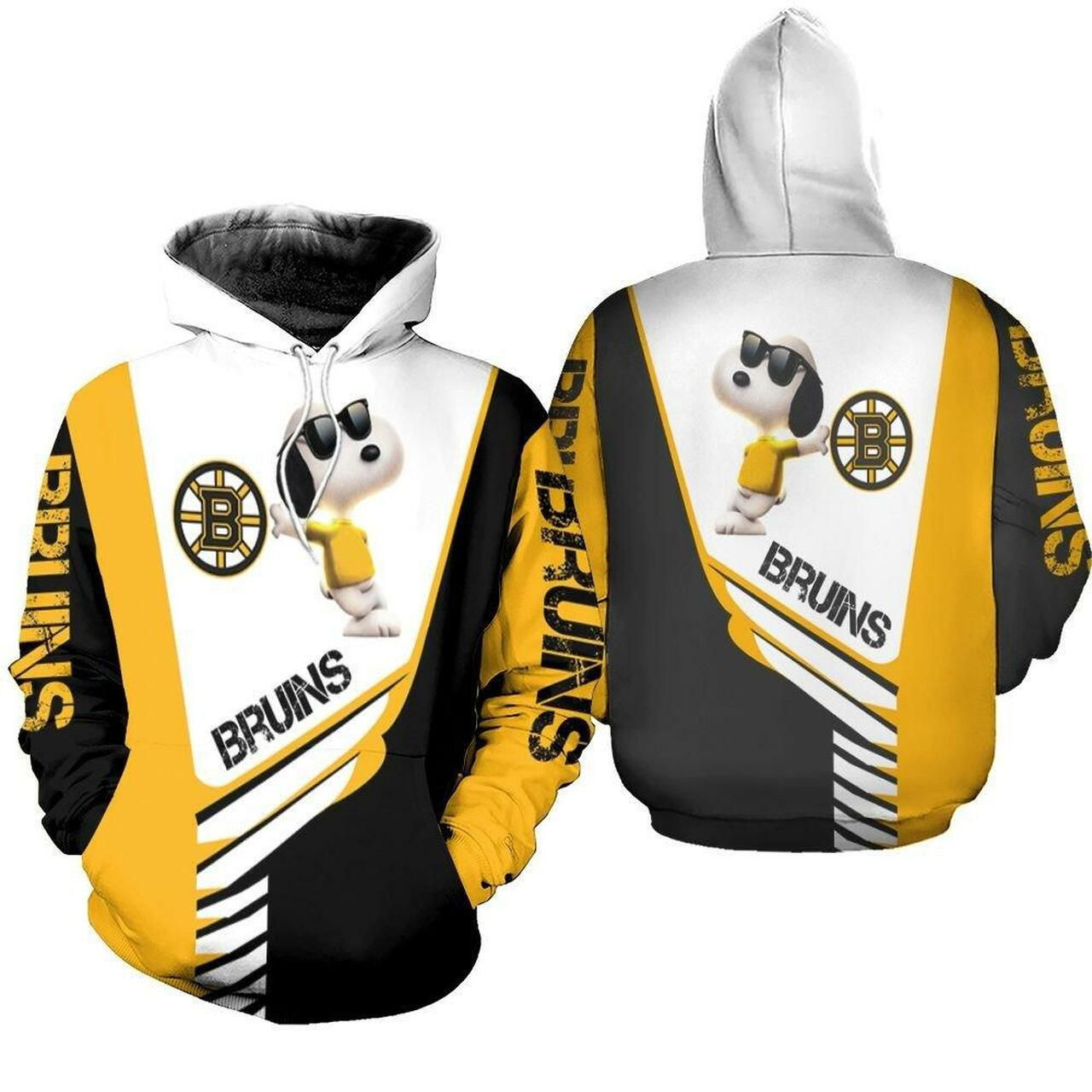 Boston Bruins Snoopy For Lover 3D All Over Print Hoodie, Zip Hoodie