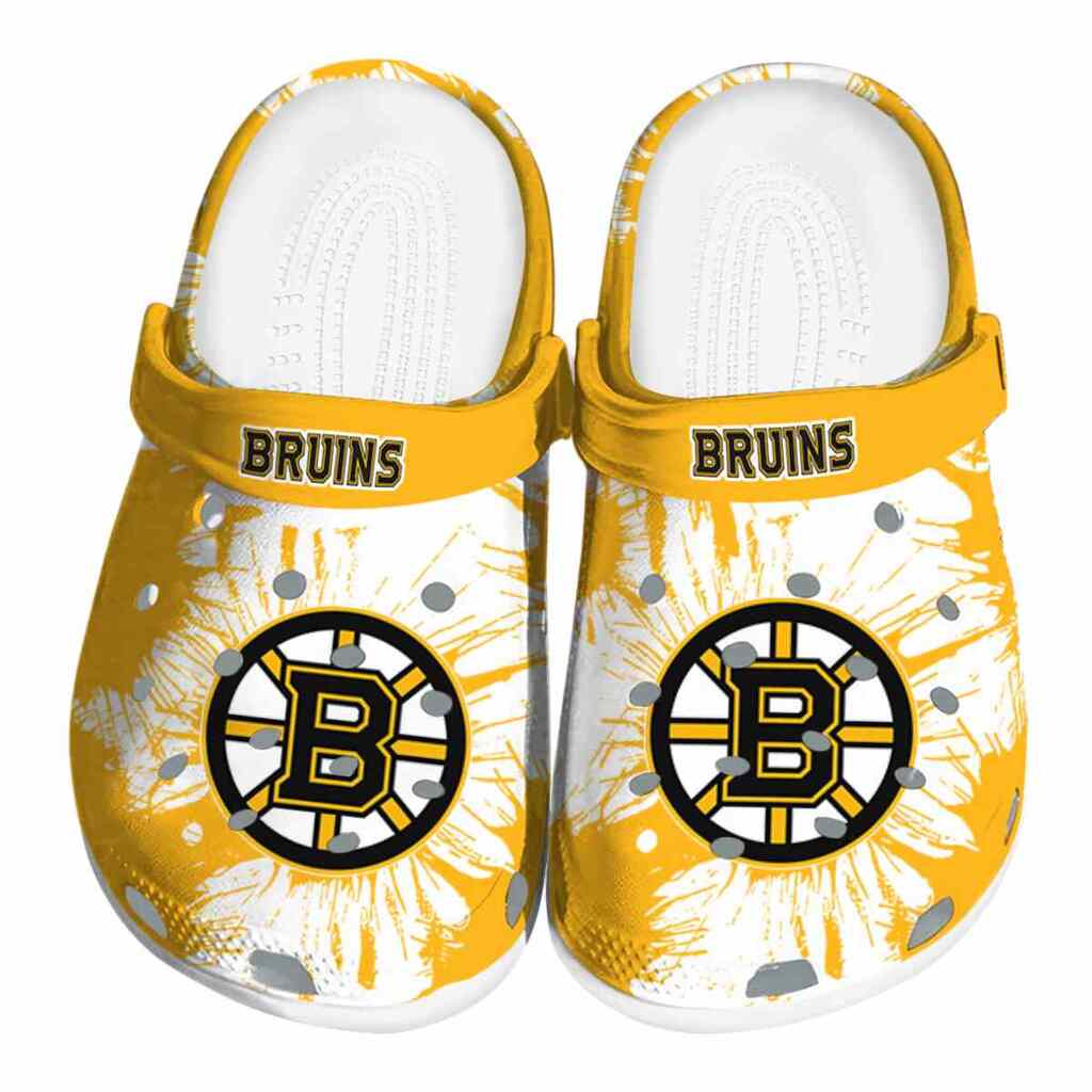 Boston Bruins Splatter Graphics ClogTVC1801873