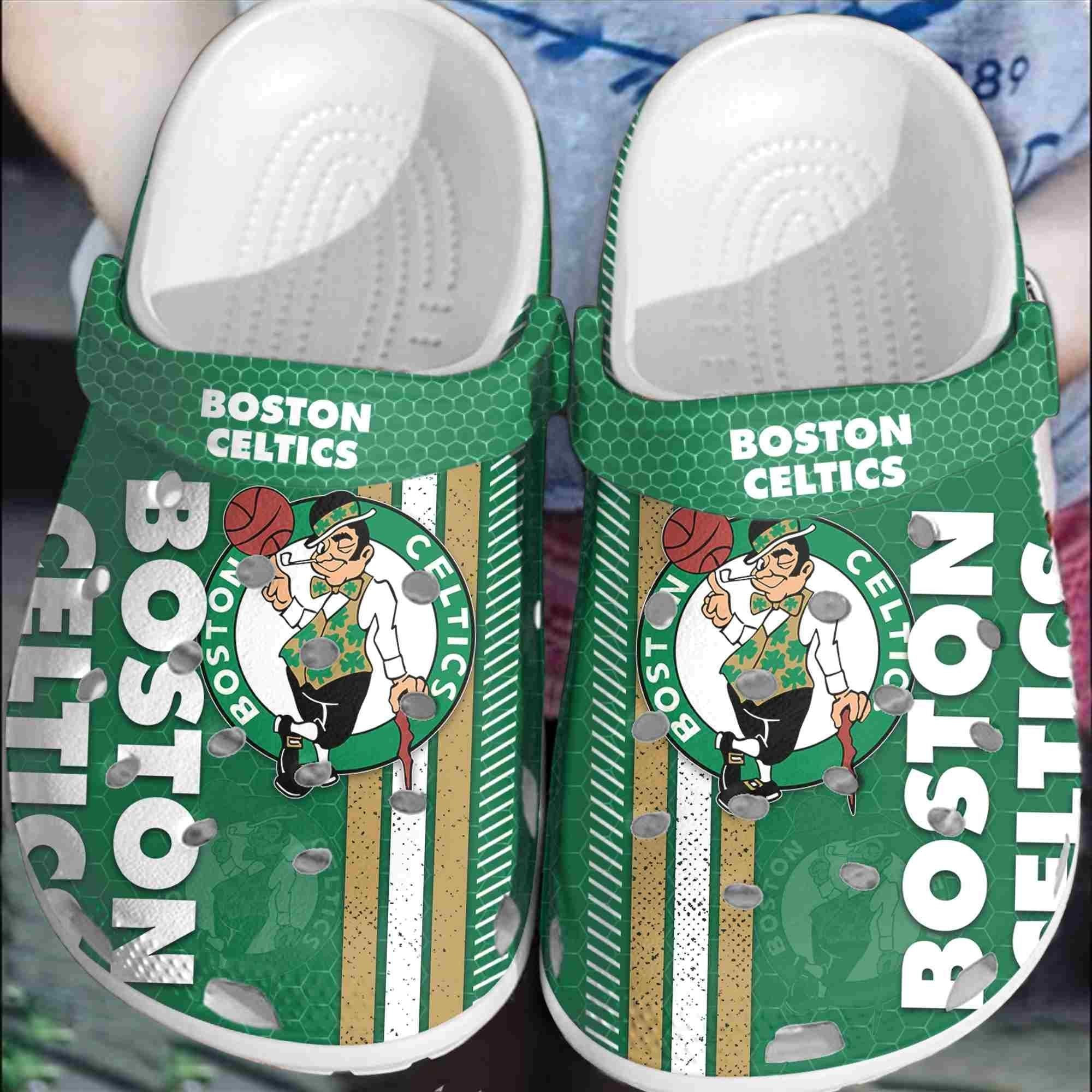 Boston Celtics Basketball Club Crocs Shoes Crocband Comfortable Clogs For Men Women