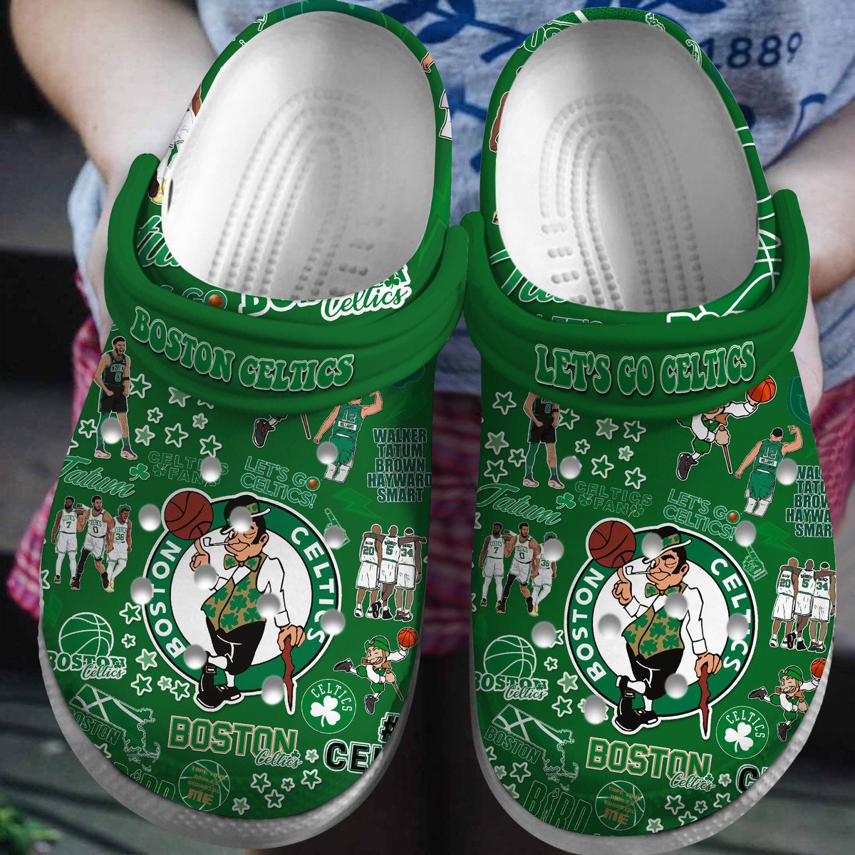 Boston Celtics Basketball team NBA Sport Crocs Clogs Crocband Shoes Comfortable For Men Women and Kids