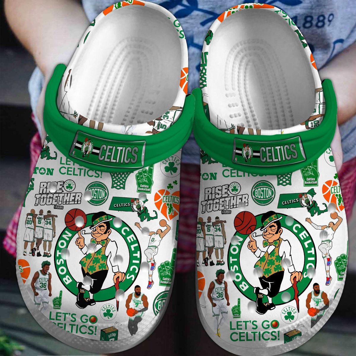 Boston Celtics Basketball team NBA Sport Custom Name Crocs Clogs Crocband Shoes Comfortable For Men Women and Kids
