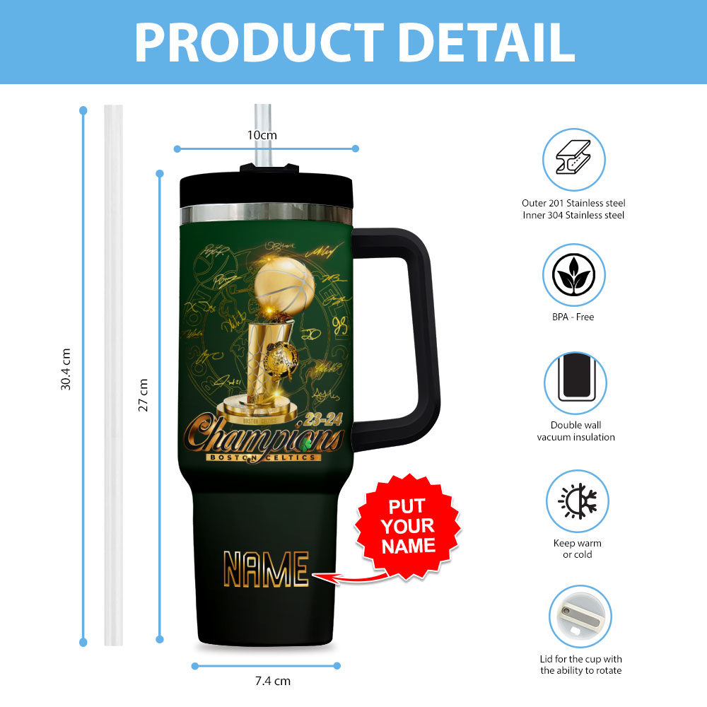 Boston Celtics NBA Custom Stanley Cup 40 oz 30 oz Tumbler With HandleTVC2301719 - Image 3