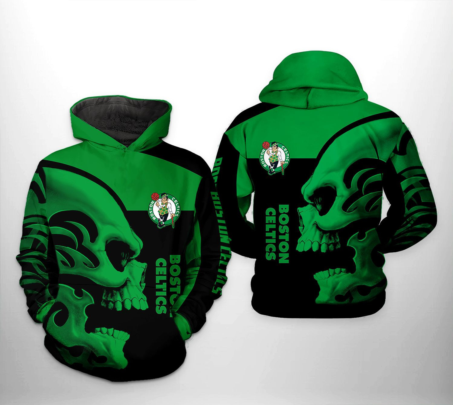 Boston Celtics NBA Skull Team 3D All Over Print Hoodie, Zip Hoodie