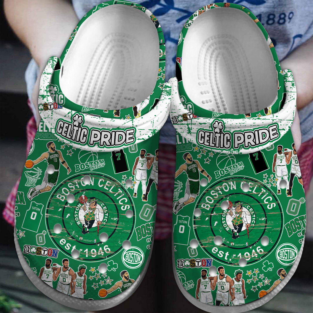 Boston Celtics NBA Sport Crocs Crocband Clogs Shoes Comfortable For Men Women and Kids