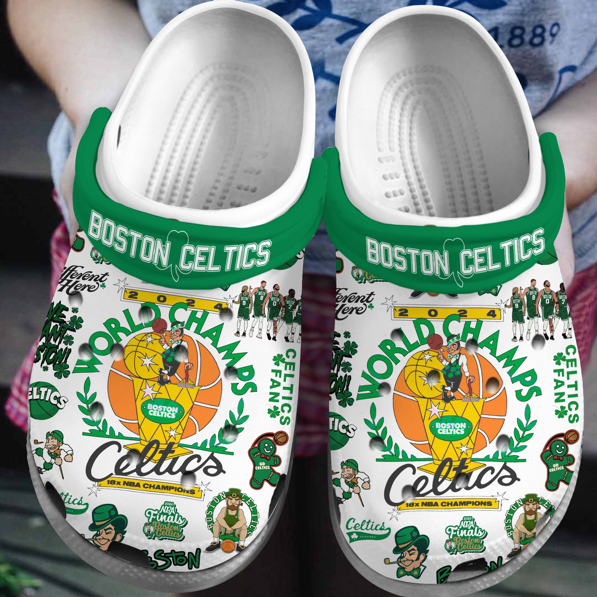 Boston Celtics NBA Sport Crocs Crocband Clogs Shoes Comfortable For Men Women and Kids