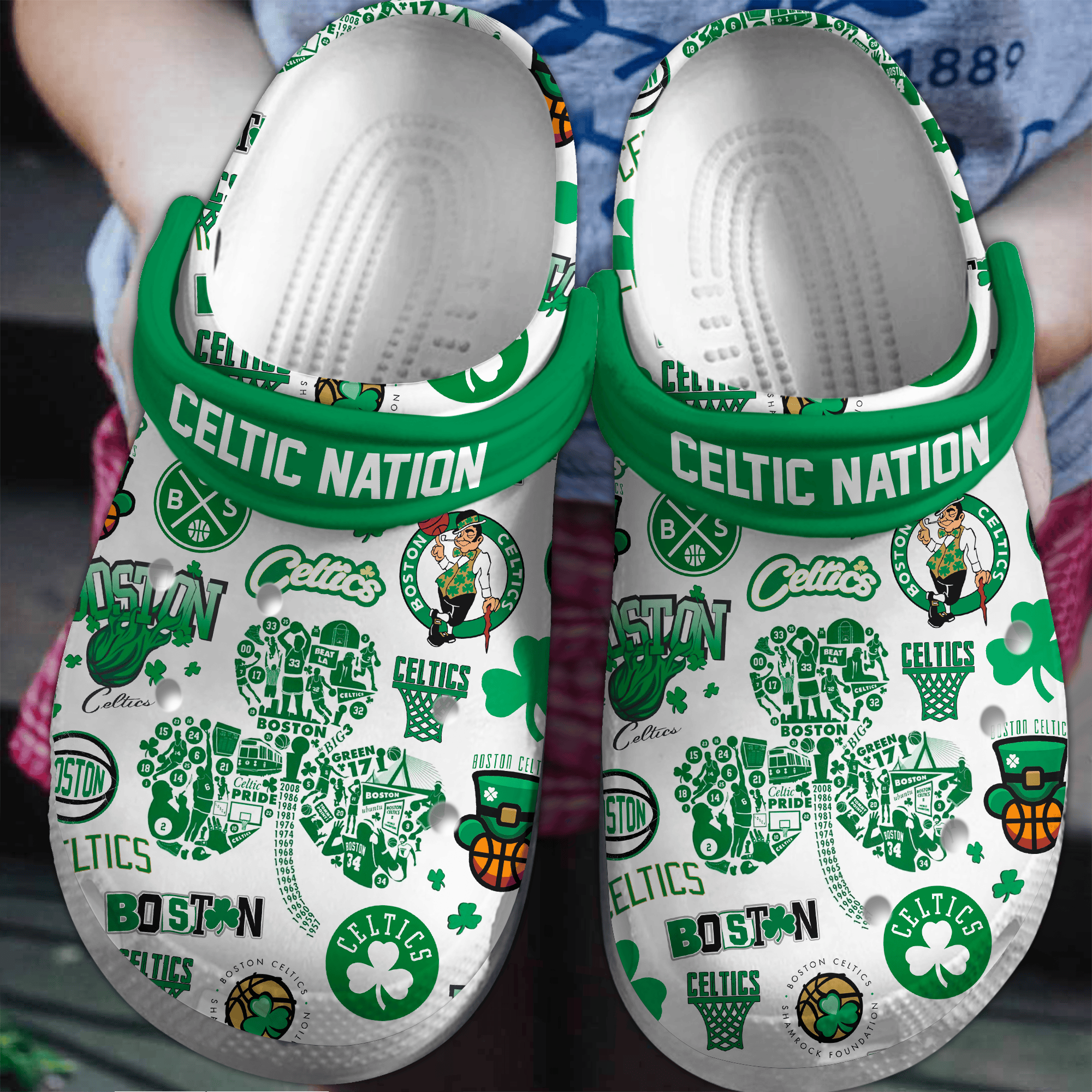 Boston Celtics NBA Sport Crocs Crocband Clogs Shoes Comfortable For Men Women and Kids