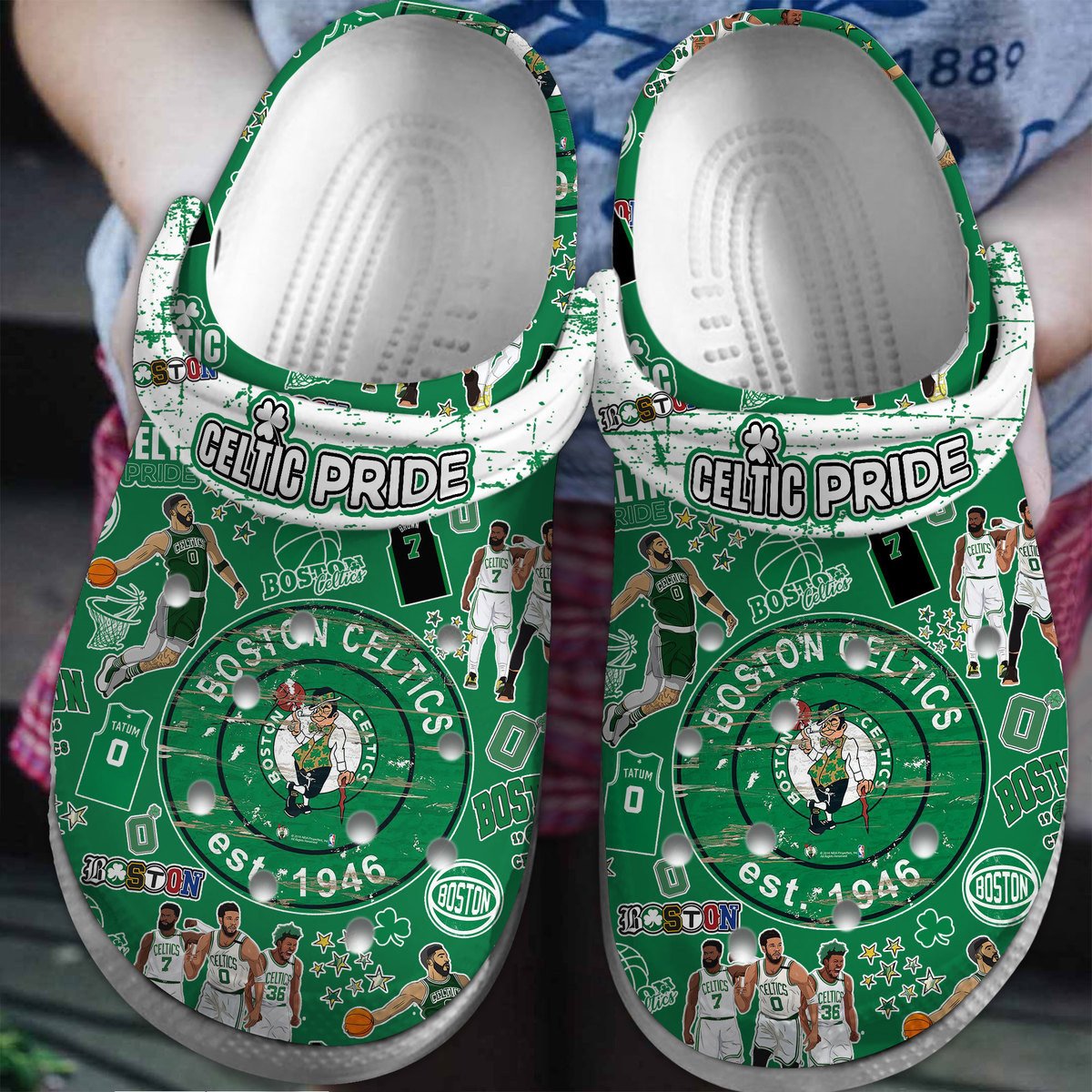 Boston Celtics NBA Sport Crocs Crocband Clogs Shoes Comfortable For Men Women and Kids