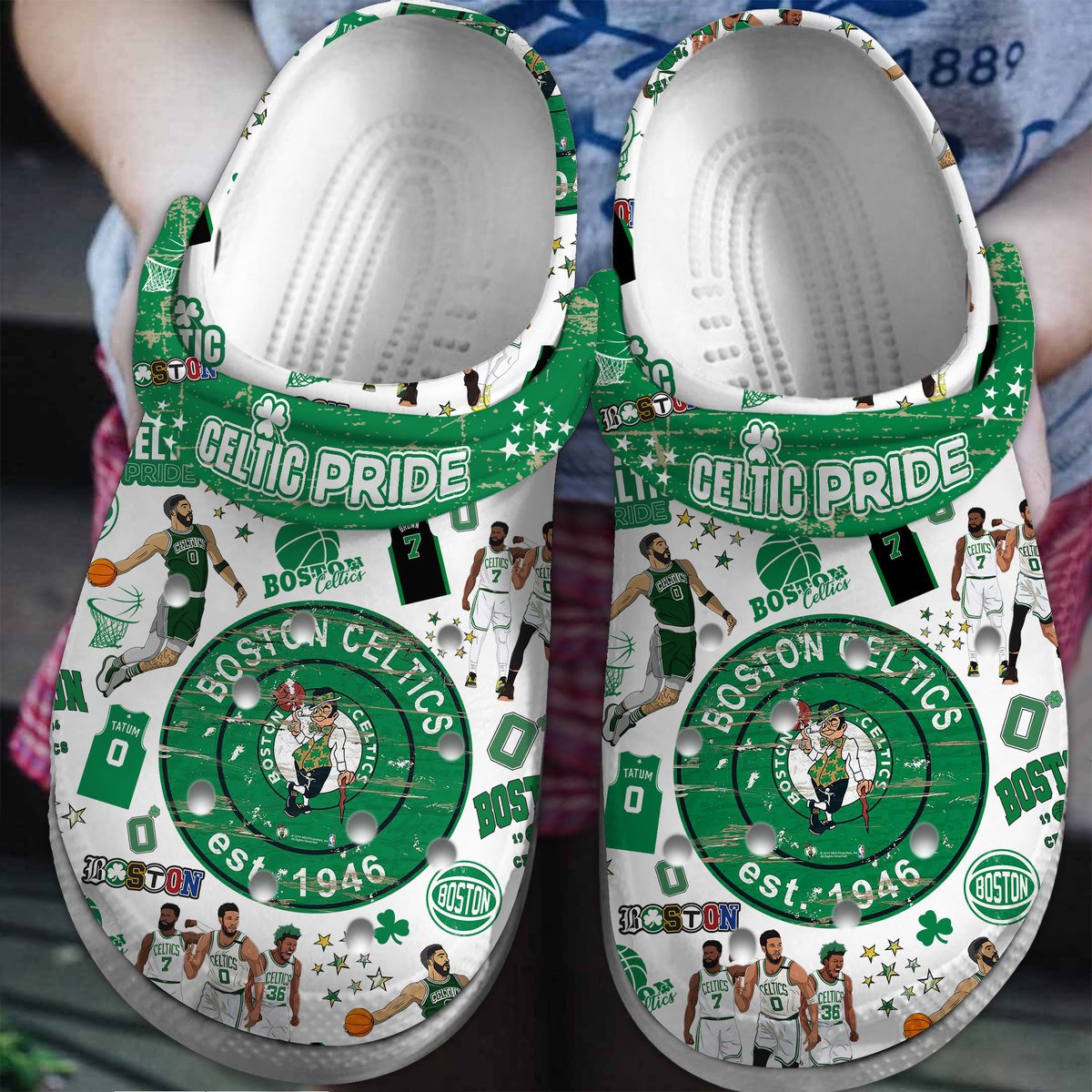Boston Celtics NBA Sport Crocs Crocband Clogs Shoes Comfortable For Men Women and Kids