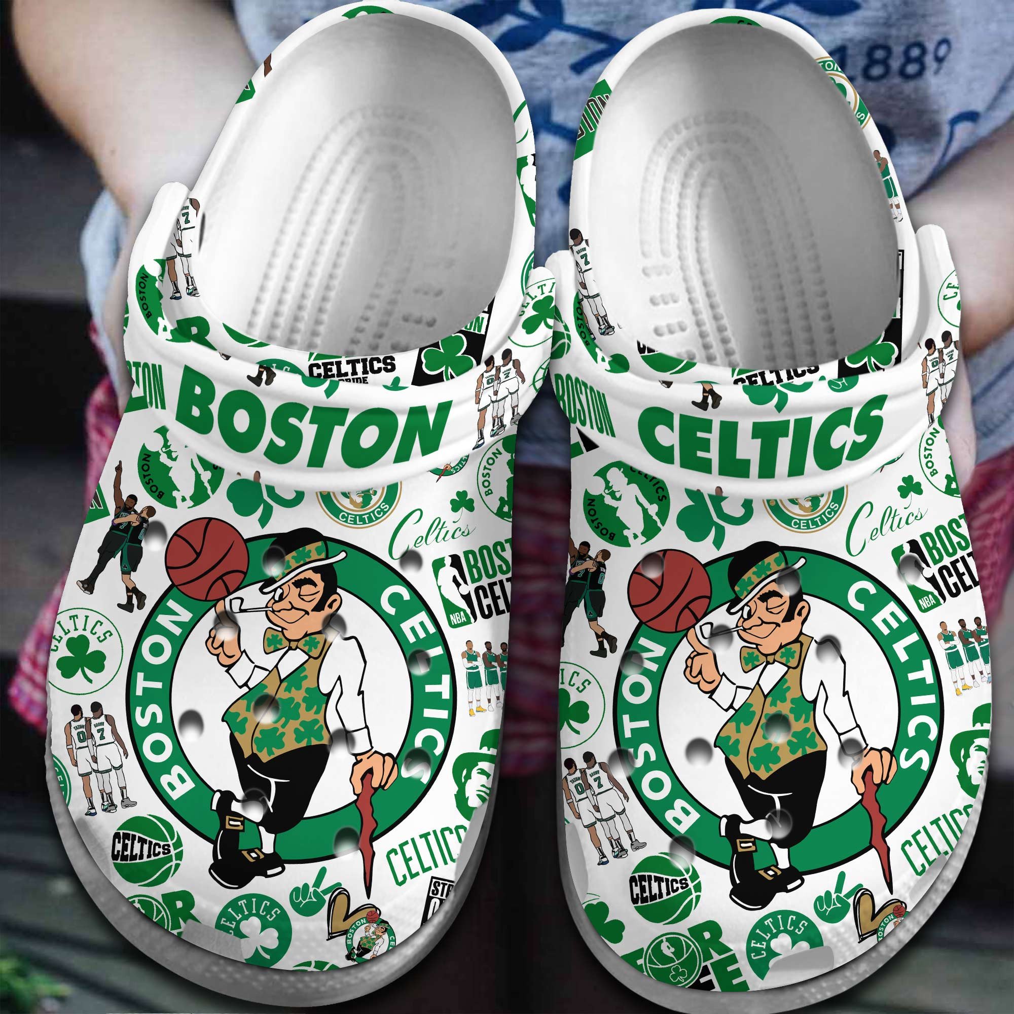 Boston Celtics NBA Sport Crocs Crocband Clogs Shoes Comfortable For Men Women and Kids