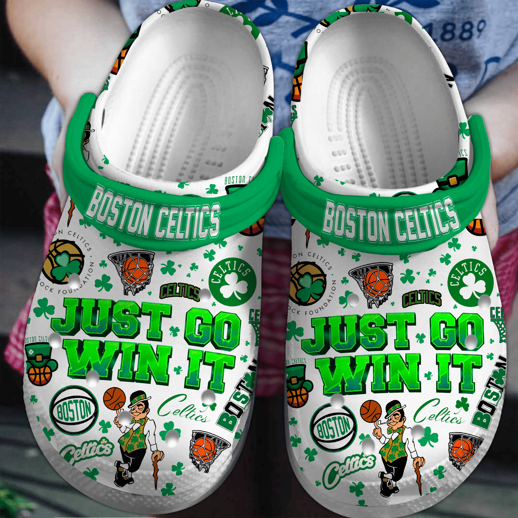 Boston Celtics NBA Sport Crocs Crocband Clogs Shoes Comfortable For Men Women and Kids