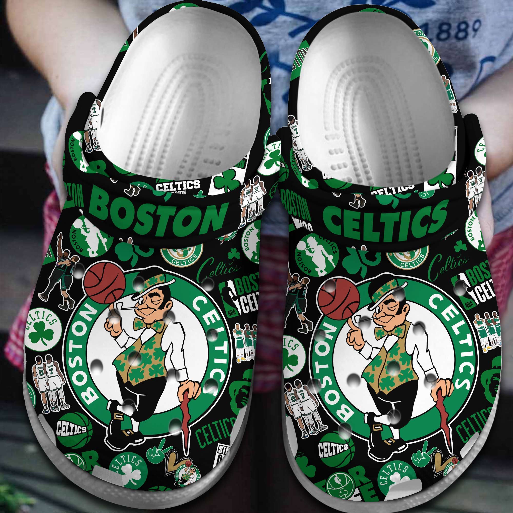 Boston Celtics NBA Sport Crocs Crocband Clogs Shoes Comfortable For Men Women and Kids