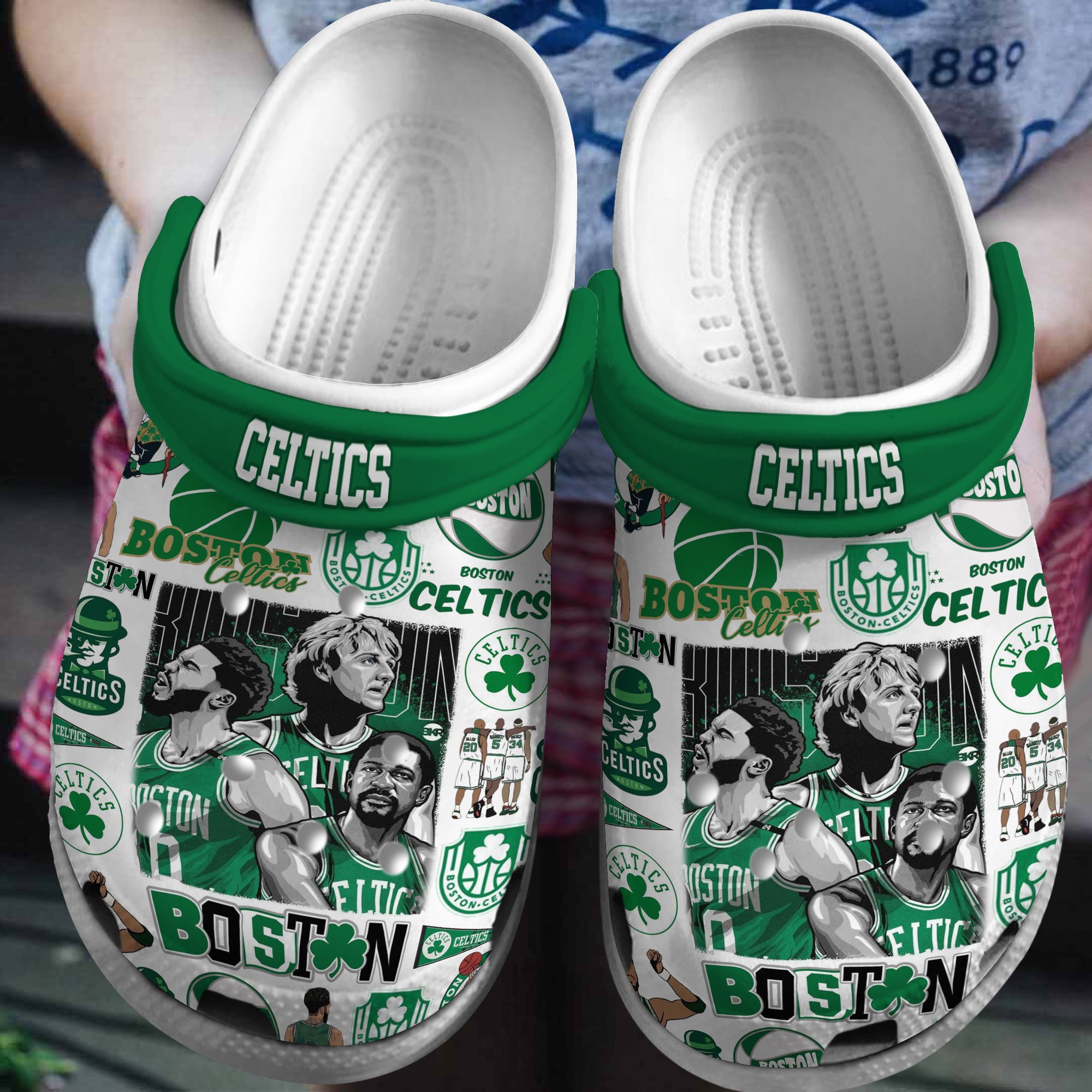 Boston Celtics NBA Sport Crocs Crocband Clogs Shoes Comfortable For Men Women and Kids