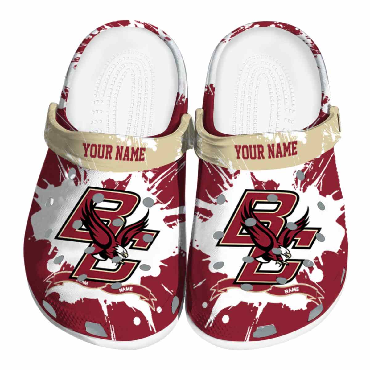 Boston College Eagles NCAA Sport Crocs Crocband Clogs Shoes Comfortable For Men Women and Kids