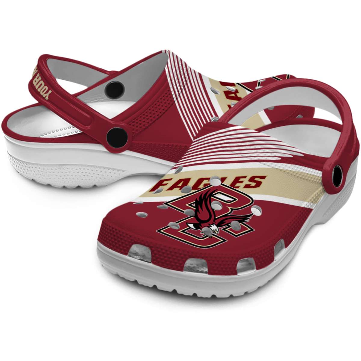 Boston College Eagles NCAA Sport Crocs Crocband Clogs Shoes Comfortable For Men Women and Kids - Image 3
