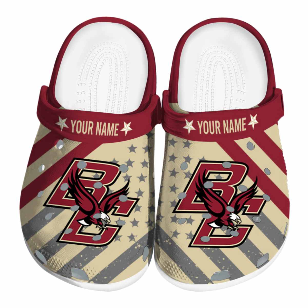 Boston College Eagles NCAA Sport Crocs Crocband Clogs Shoes Comfortable For Men Women and Kids