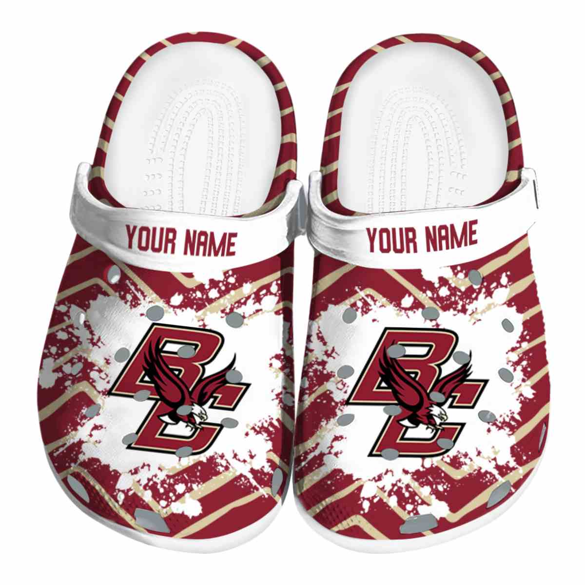 Boston College Eagles NCAA Sport Crocs Crocband Clogs Shoes Comfortable For Men Women and Kids