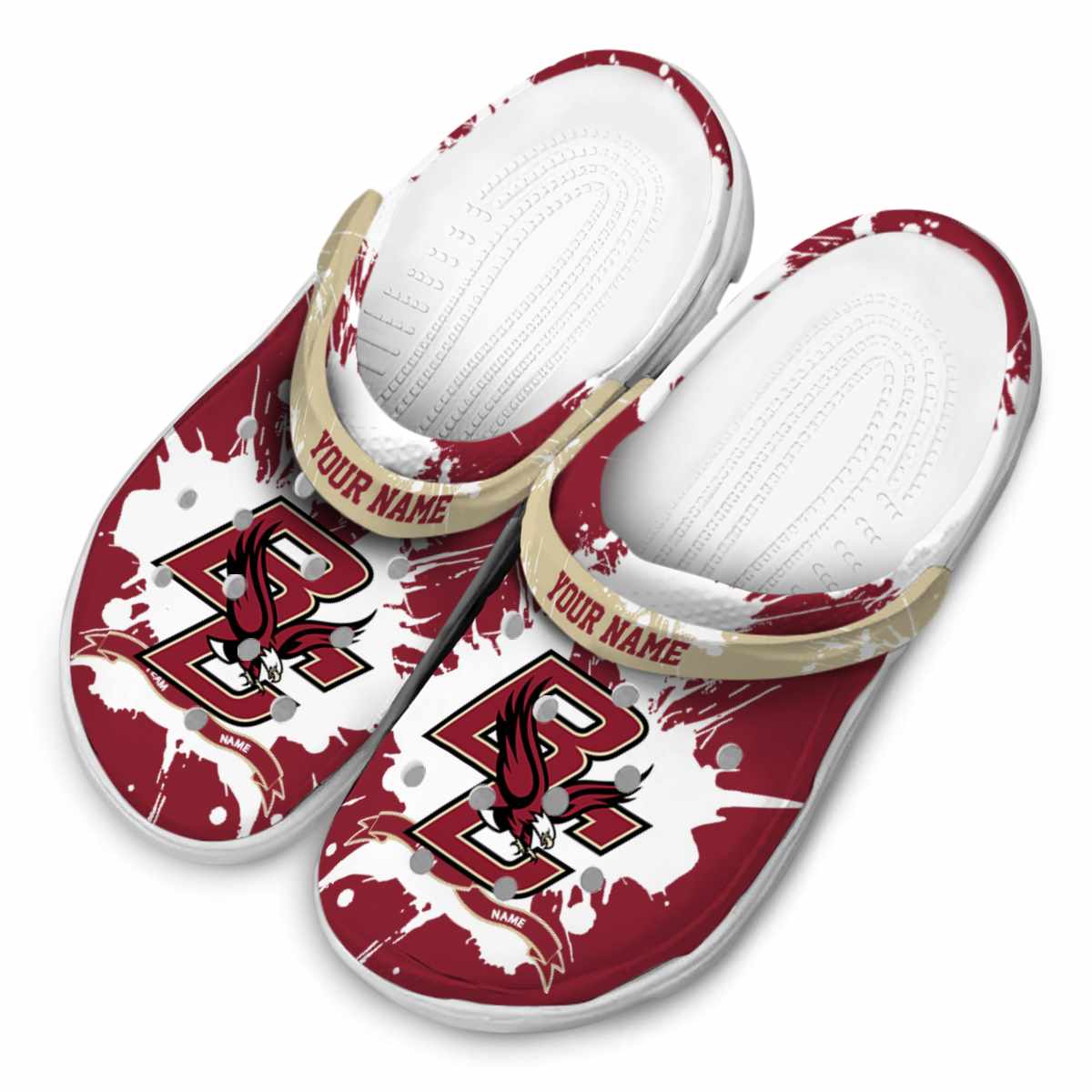 Boston College Eagles NCAA Sport Crocs Crocband Clogs Shoes Comfortable For Men Women and Kids - Image 4
