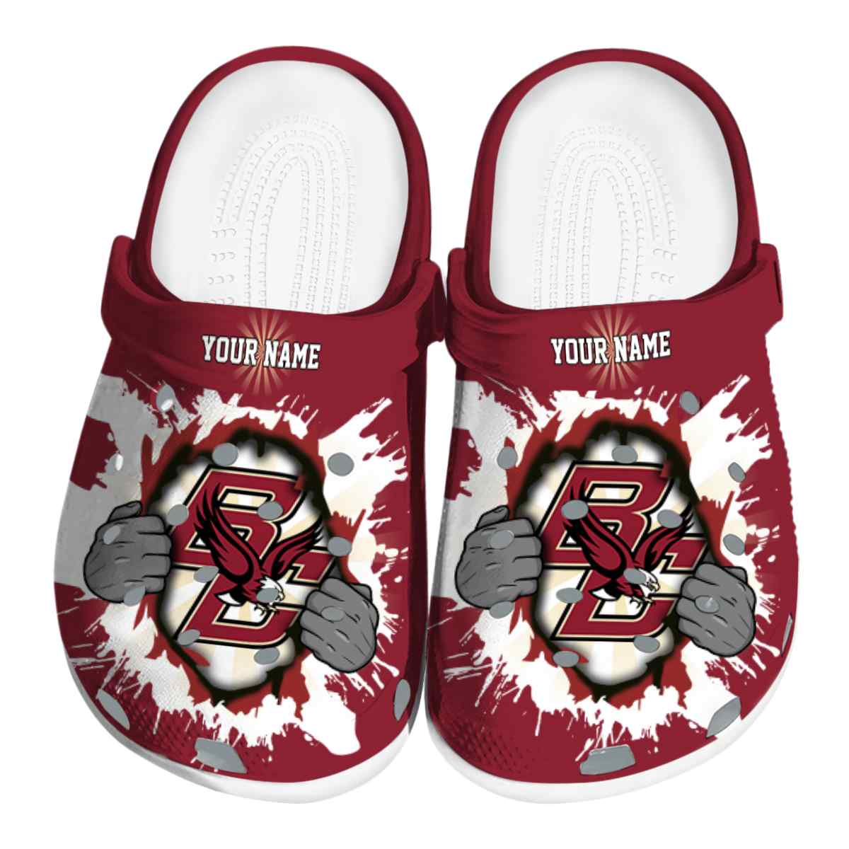 Boston College Eagles NCAA Sport Crocs Crocband Clogs Shoes Comfortable For Men Women and Kids