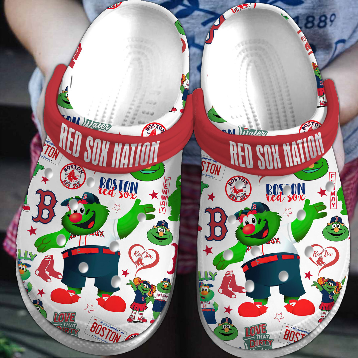Boston Red Sox Baseball MLB SportCrocs Crocband Clogs Shoes Comfortable For Men Women and Kids