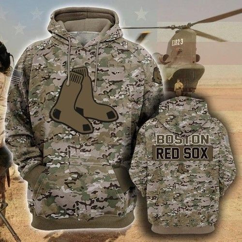 Boston Red Sox Camouflage Veteran 3D All Over Print Hoodie, Zip Hoodie