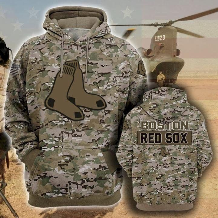 Boston Red Sox Camouflage Veteran 3D All Over Print Hoodie, Zip Hoodie