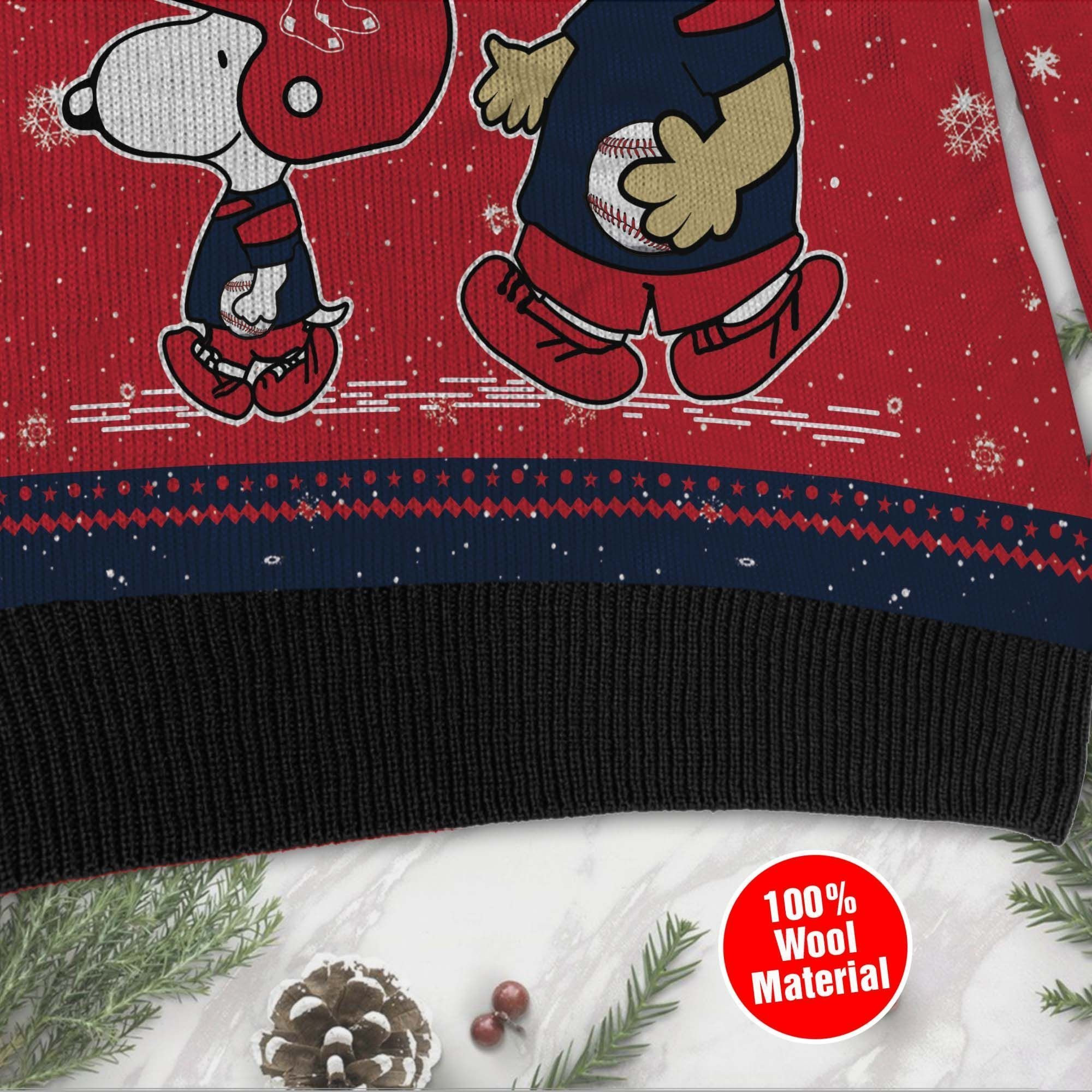 Boston Red Sox Charlie Brown Snoopy Wear Football Jersey Ugly Christmas Sweater Adult 3D Funny Matching for family - Image 5