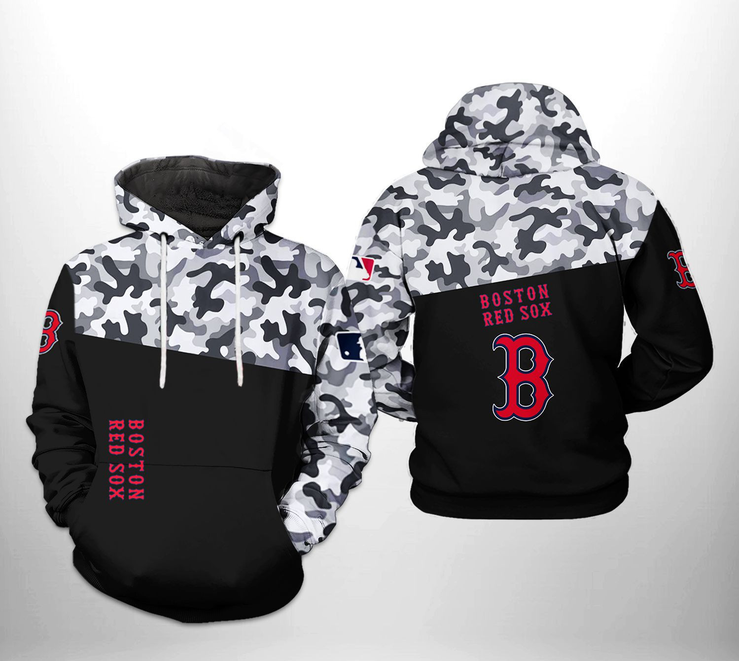 Boston Red Sox MLB Camo Veteran 3D All Over Print Hoodie, Zip Hoodie