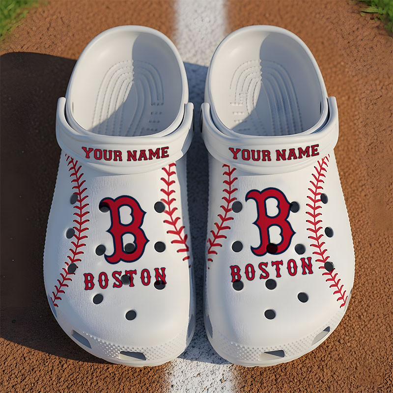 Boston Red Sox MLB Crocs Crocband Clogs Shoes Comfortable For Men Women and Kids - Image 3