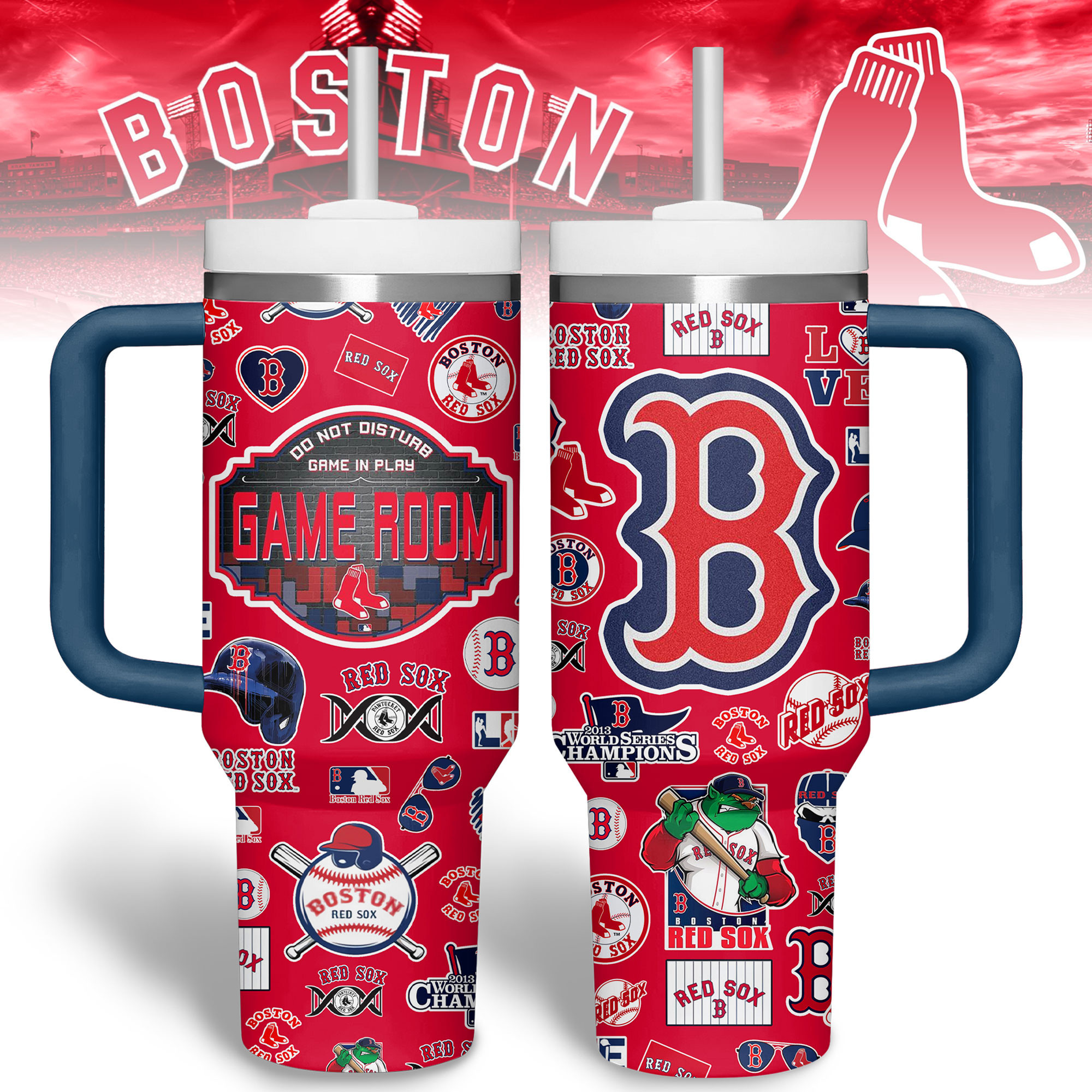 Boston Red Sox MLB Custom Stanley Cup 40 oz 30 oz Tumbler With HandleTVC230192