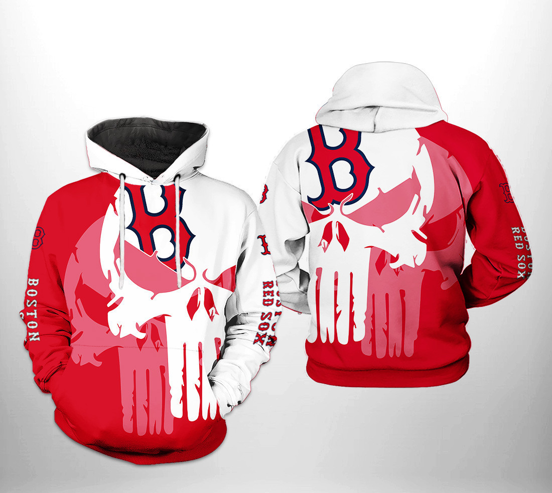 Boston Red Sox MLB Skull 3D All Over Print Hoodie, Zip Hoodie