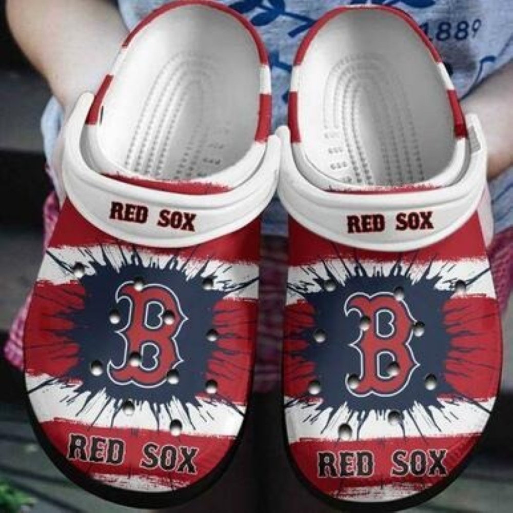 Boston Red Sox MLB Sport Crocs Crocband Clogs Shoes Comfortable For Men Women and Kids